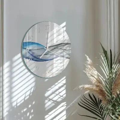 Hodiny s fotkou skleněné kulaté Abstraktní kouř