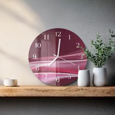 Nástěnné hodiny skleněné kulaté Abstraktní linie
