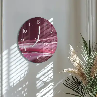 Nástěnné hodiny skleněné kulaté Abstraktní linie
