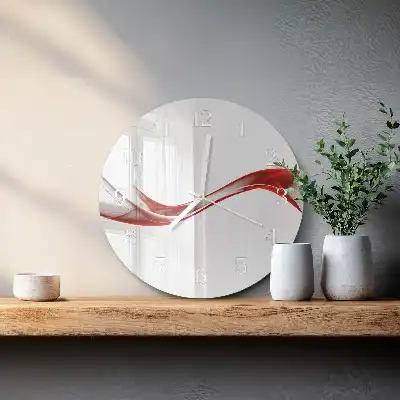 Hodiny s fotkou skleněné kulaté Abstraktní linie