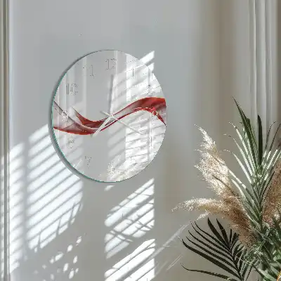 Hodiny s fotkou skleněné kulaté Abstraktní linie