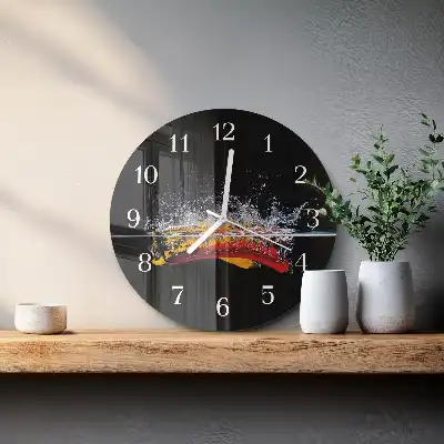 Hodiny s fotkou skleněné kulaté Chilli papričky