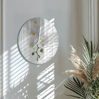 Nástěnné hodiny skleněné kulaté Orchidej