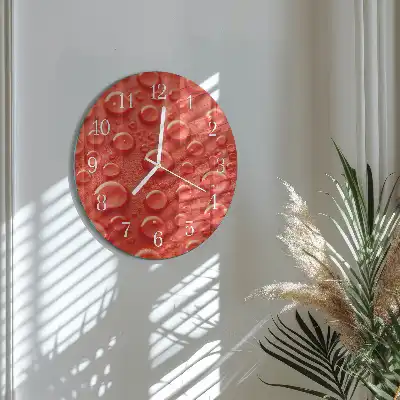 Kulaté skleněné hodiny na zeď Kapky vody