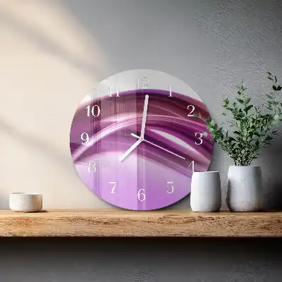 Hodiny na skle kulaté Abstraktní linie