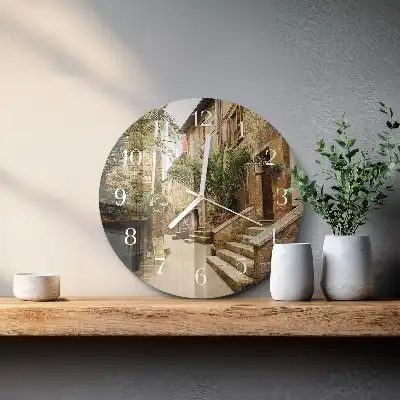 Hodiny na skle kulaté Palmová třída