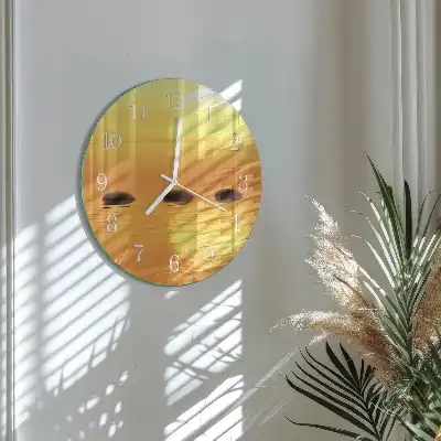 Nástěnné hodiny skleněné kulaté Vodní slunce