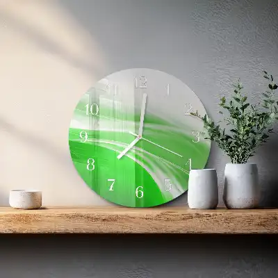Kulaté skleněné hodiny na zeď Abstrakce
