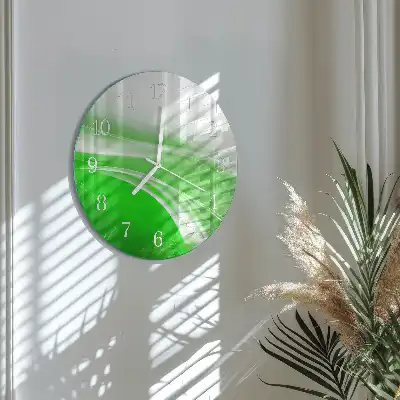 Kulaté skleněné hodiny na zeď Abstrakce