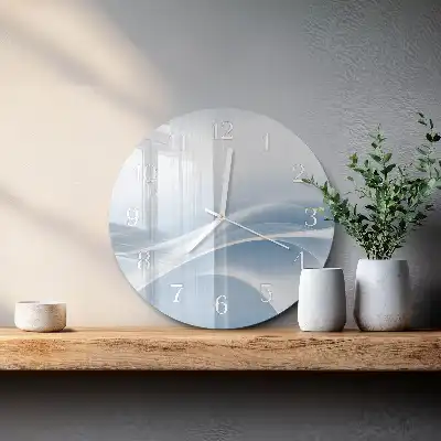 Hodiny s fotkou skleněné kulaté Abstraktní linie