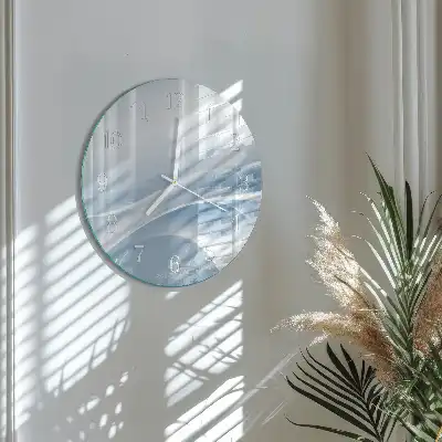 Hodiny s fotkou skleněné kulaté Abstraktní linie