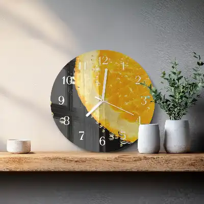 Hodiny na skle kulaté Citrus