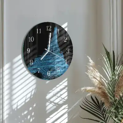 Hodiny s fotkou skleněné kulaté Eiffelova věž v Paříži