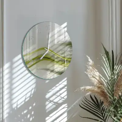 Nástěnné hodiny skleněné kulaté Abstraktní linie