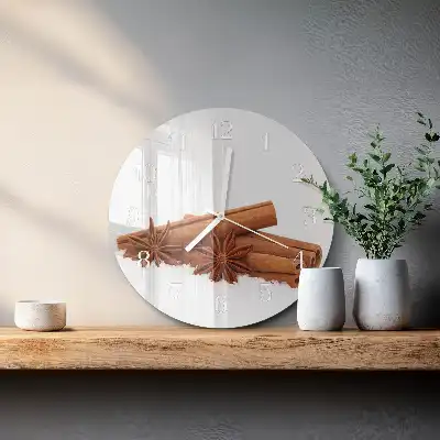 Nástěnné hodiny skleněné kulaté Vanilka