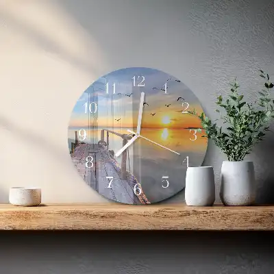 Hodiny s fotkou skleněné kulaté Molo