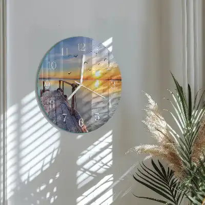 Hodiny s fotkou skleněné kulaté Molo
