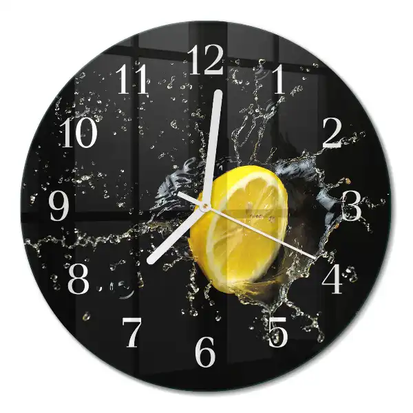 Nástěnné hodiny skleněné kulaté Citrus