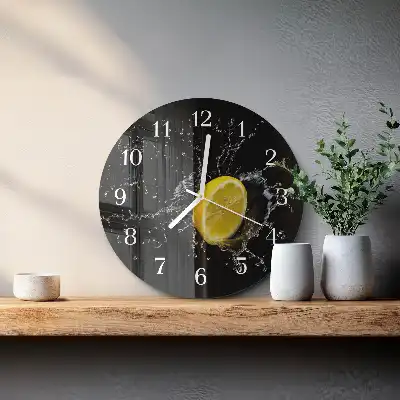 Nástěnné hodiny skleněné kulaté Citrus