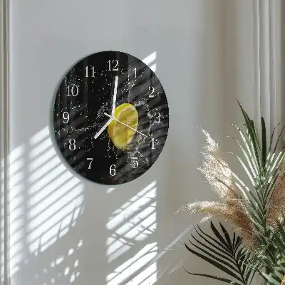 Nástěnné hodiny skleněné kulaté Citrus