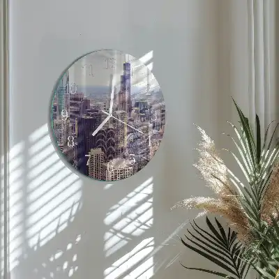 Kulaté skleněné hodiny na zeď Horizont