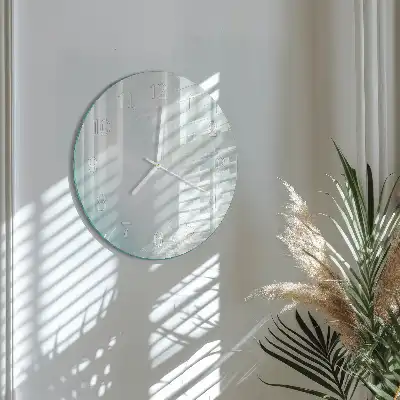 Nástěnné hodiny skleněné kulaté Abstrakce