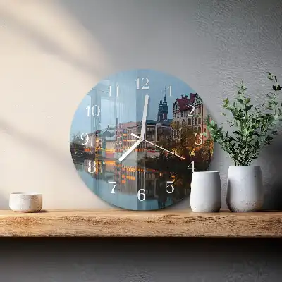 Kulaté skleněné hodiny na zeď Staré město
