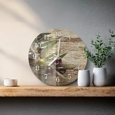 Kulaté skleněné hodiny na zeď Olivy