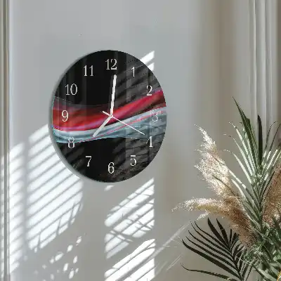Hodiny na skle kulaté Abstrakce