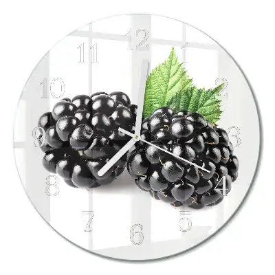 Kulaté skleněné hodiny na stěnu Ostružiny