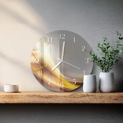 Kulaté skleněné hodiny na stěnu Abstrakce