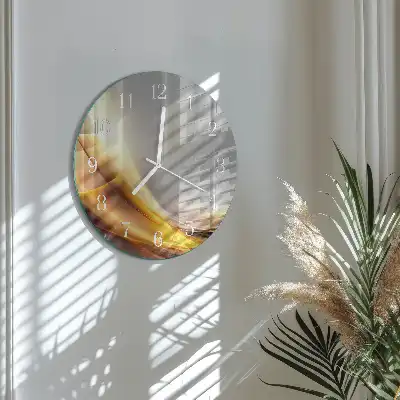Kulaté skleněné hodiny na stěnu Abstrakce