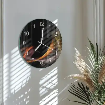 Hodiny na skle kulaté Abstrakce