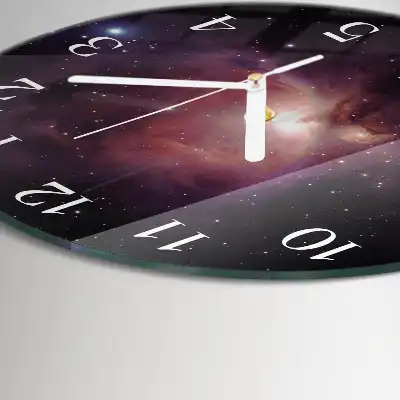 Kulaté skleněné hodiny na zeď Kosmos