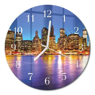 Nástěnné hodiny skleněné kulaté Horizont