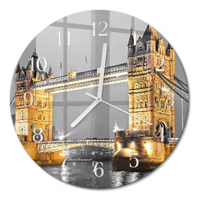 Kulaté skleněné hodiny na stěnu Tower Bridge