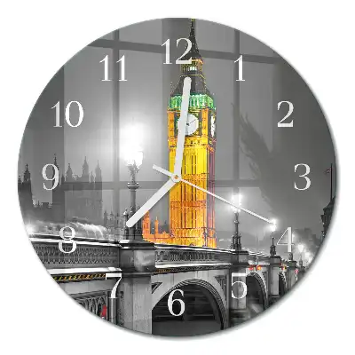 Hodiny na skle kulaté Big Ben