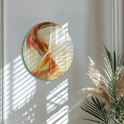 Hodiny na skle kulaté Abstrakce