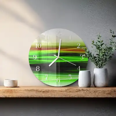 Kulaté skleněné hodiny na zeď Abstrakce