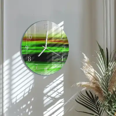 Kulaté skleněné hodiny na zeď Abstrakce