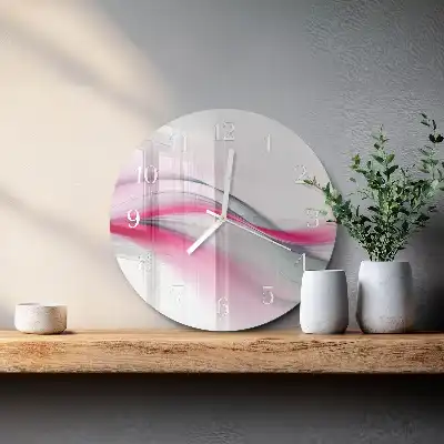 Kulaté skleněné hodiny na stěnu Abstrakce
