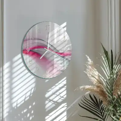 Kulaté skleněné hodiny na stěnu Abstrakce