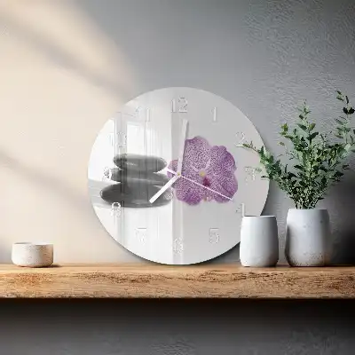 Kulaté skleněné hodiny na zeď Kameny