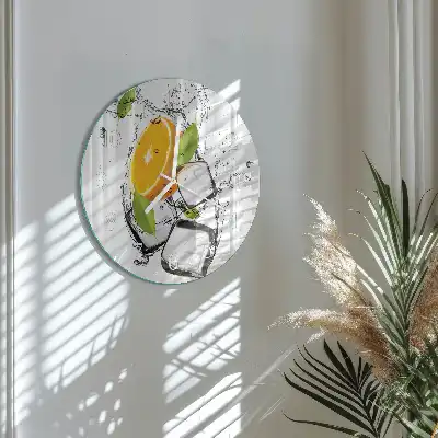Kulaté skleněné hodiny na stěnu Led
