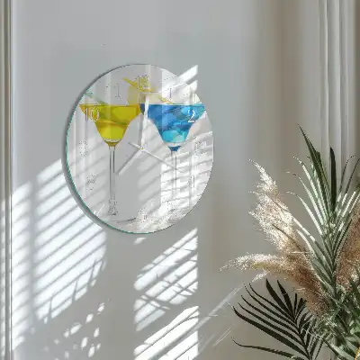 Hodiny s fotkou skleněné kulaté Koktejl