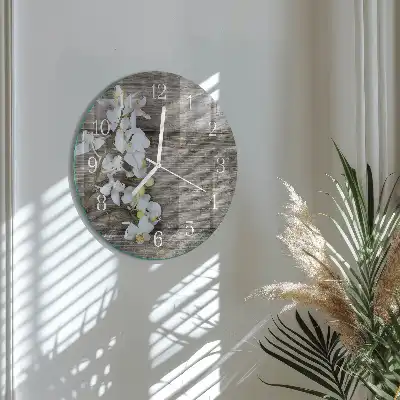 Hodiny na skle kulaté Desky