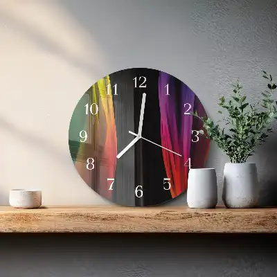 Hodiny s fotkou skleněné kulaté Abstrakce