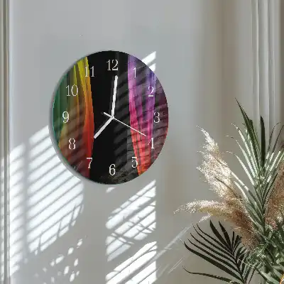 Hodiny s fotkou skleněné kulaté Abstrakce