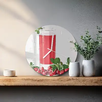 Hodiny na skle kulaté Brusinky