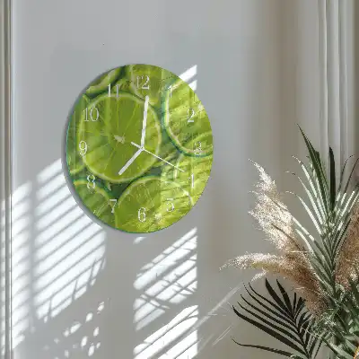 Nástěnné hodiny skleněné kulaté Uhličitan vápenatý